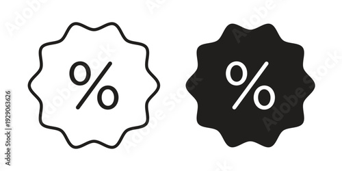 Discount icon on white background. Simple vector illustration for graphic and web design