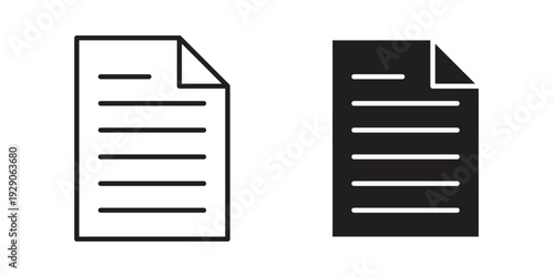 Document icon on white background. Simple vector illustration for graphic and web design