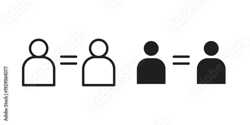 Equality icon on white background. Simple vector illustration for graphic and web design