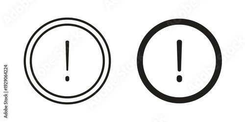 Exclamation button icon on white background. Simple vector illustration for graphic and web design
