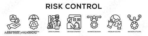 Risk Control web banner icon illustration concept