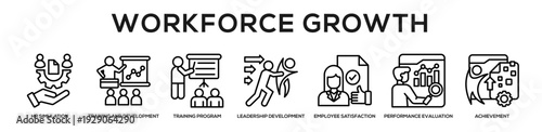 Workforce Growth web banner icon illustration concept