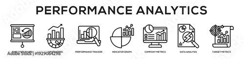 Performance Analytics web banner icon illustration concept