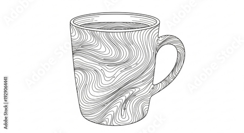 Elegant wooden mug with modern swirling design