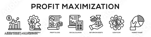 Profit Maximization web banner icon illustration concept