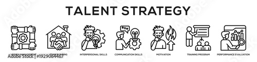 Talent Strategy web banner icon illustration concept