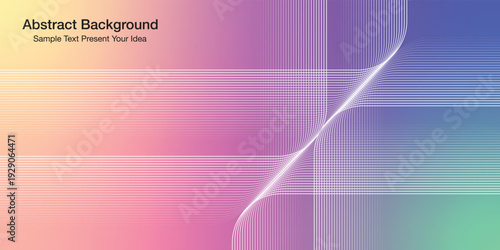 Abstract vector background featuring a futuristic white grid and wave pattern over a vibrant pastel gradient. Ideal for technology banners and modern digital design templates.