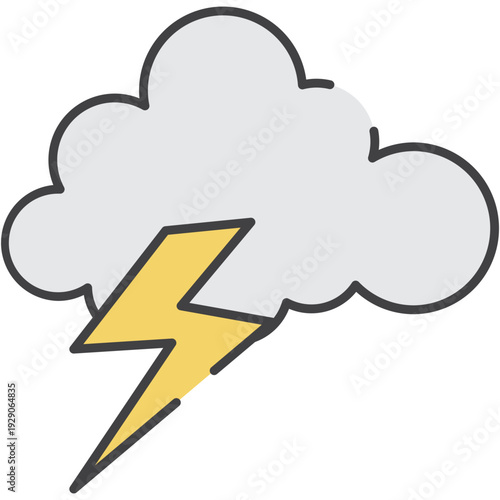 Storm Cloud and Lightning Icon