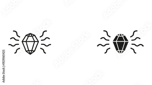 Stunning diamond icons with sparkling effect