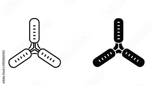 Modern boomerang icons in black and white for design projects