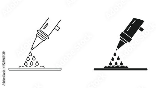 Pipette dropping liquids in line and solid styles for science and lab use