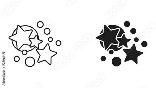 Stunning star icons in modern design with bubbles