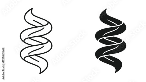 Modern twisted leaf designs in black and white for creative projects