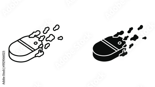 Dynamic computer mouse icons in black and white with motion effect
