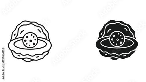 Modern donut and burger icons in black and white for food branding