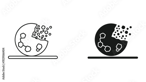 Molecular structures on laptops in black and white