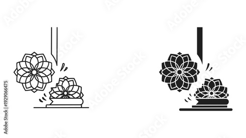 Elegant lotus flower icons in modern minimalist style