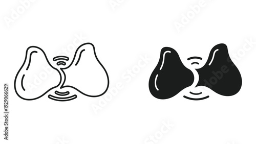 Simple pear illustration in black and white
