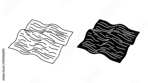 Modern wavy line art designs in black and white