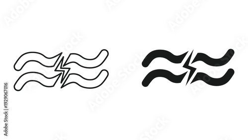Dynamic lightning bolt graphic element for modern design projects