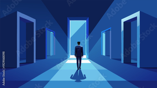 Abstract illustration of decision making and business opportunities.eps