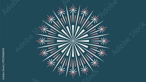 A vibrant and dynamic illustration of a firework explosion on a dark blue background