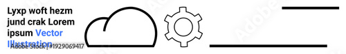 Cloud shape and gear together depict technology, connectivity, innovation, and system optimization. Ideal for tech services, automation, cloud computing, software development, IT solutions digital