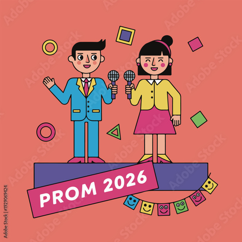 Prom 2026 Cartoon Illustration