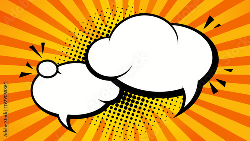 Colorful Comic Speech Bubble Templates for Cartoon Illustration.eps