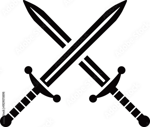 交差する剣のシルエットアイコン