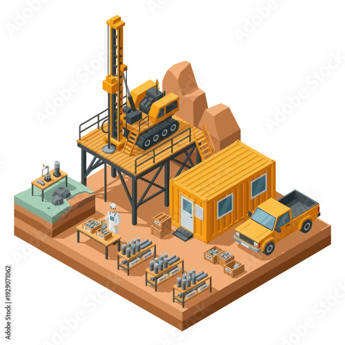 3D Render of Oil Rig Equipment.