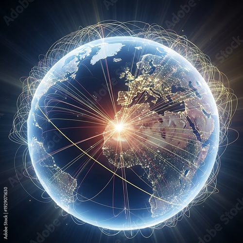 Global connections around the Earth from space.