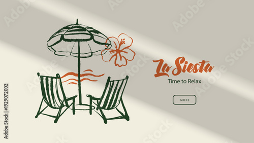 Mediterranean coastal vacation banner. Hand drawn sketch sea poster. Dolce vita summer vibe. Vintage summer crayon vector illustration