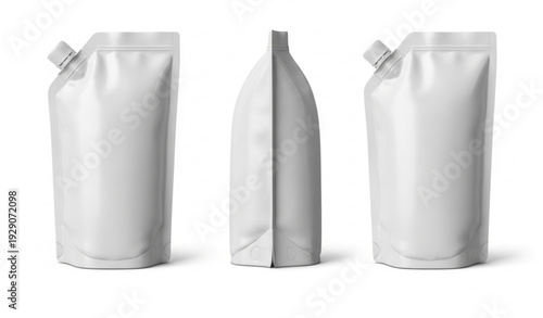 Doypack Packaging Mockup Set Stand Up Pouch 3D Vector