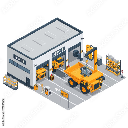 Industrial Warehouse with Forklift and Equipment.