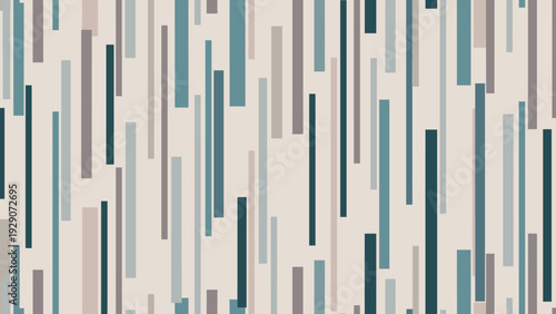 Abstract pattern of vertical rectangular lines in muted shades of blue, beige, and grey creates a modern textured background.
