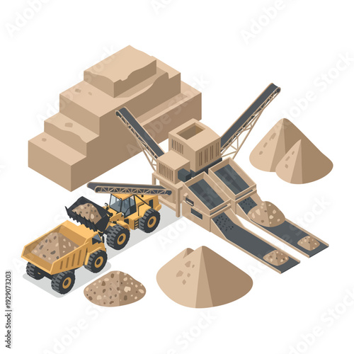 Toy Construction Site with Sand and Blocks.