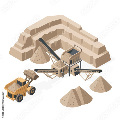 Toy Sand Quarry Construction Site Model.