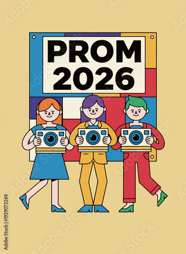 Prom 2026 Illustration with Students