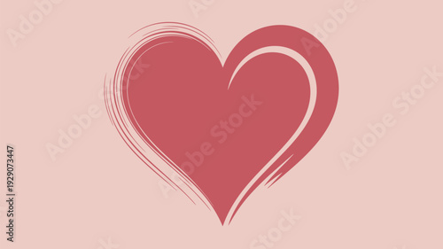 A beautiful red heart illustration on a soft pink background