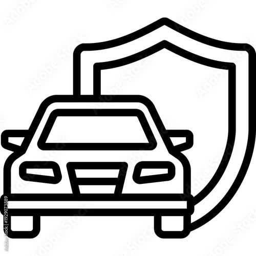 insured car icon in line style