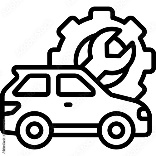 car service maintenance icon in line style