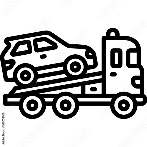 tow truck icon in line style