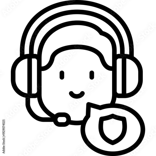 insurance agent icon in line style