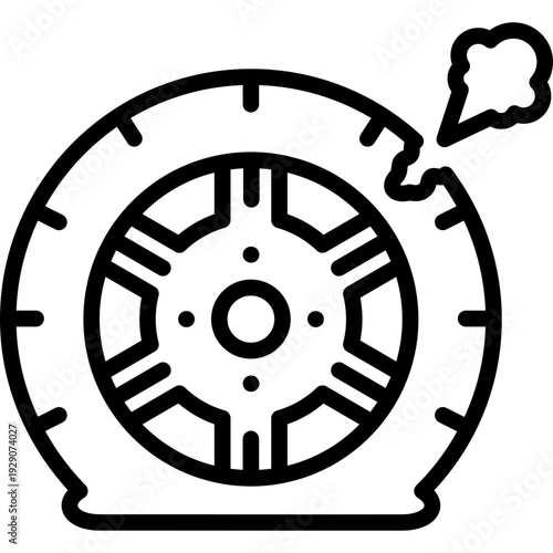 punctures tire icon in line style