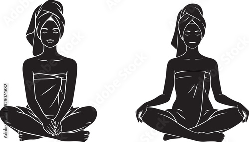 woman yoga relaxation vector illustration 