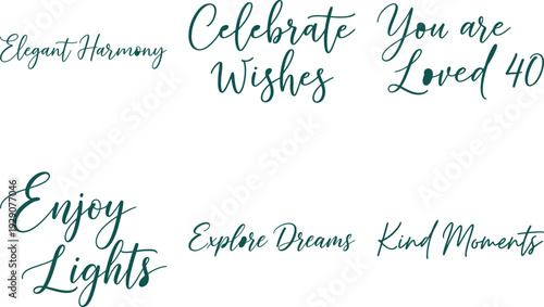 Elegant inspirational quotes in green cursive font