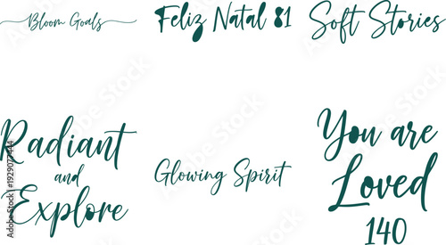 Inspirational Quotes and Holiday Greetings in Green Typography