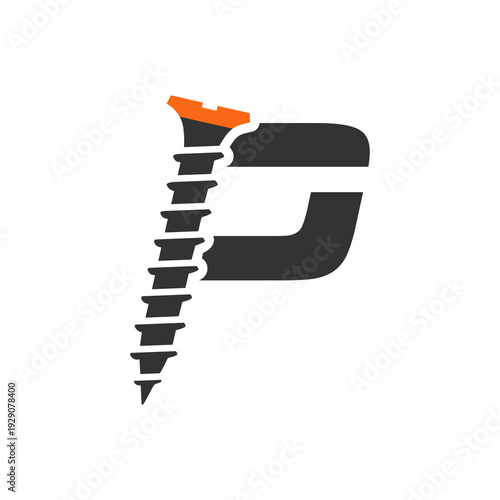 Letter P logo isolated on white background