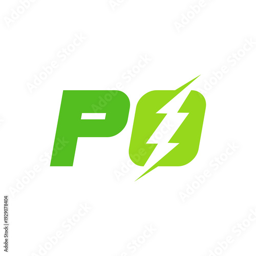 Letter PO logo isolated on white background